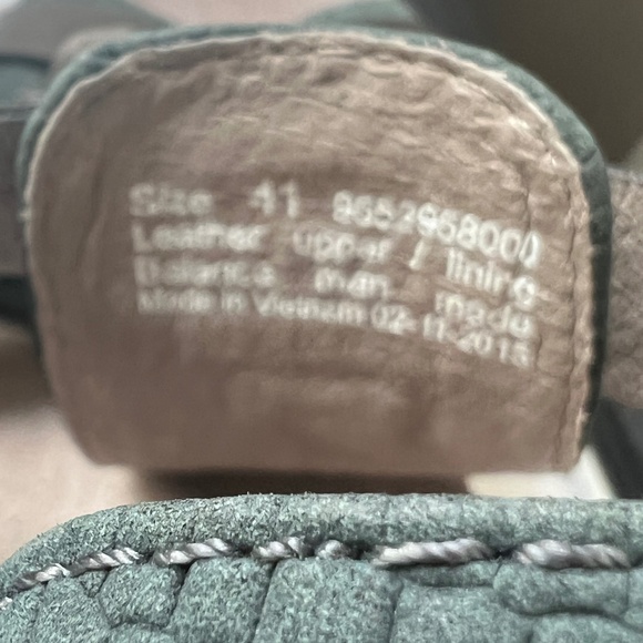 DANSKO DOMINIQUE Sandals Teal Leather& Suede T Strap Size 41 US 10.5 - 11 - Picture 11 of 11